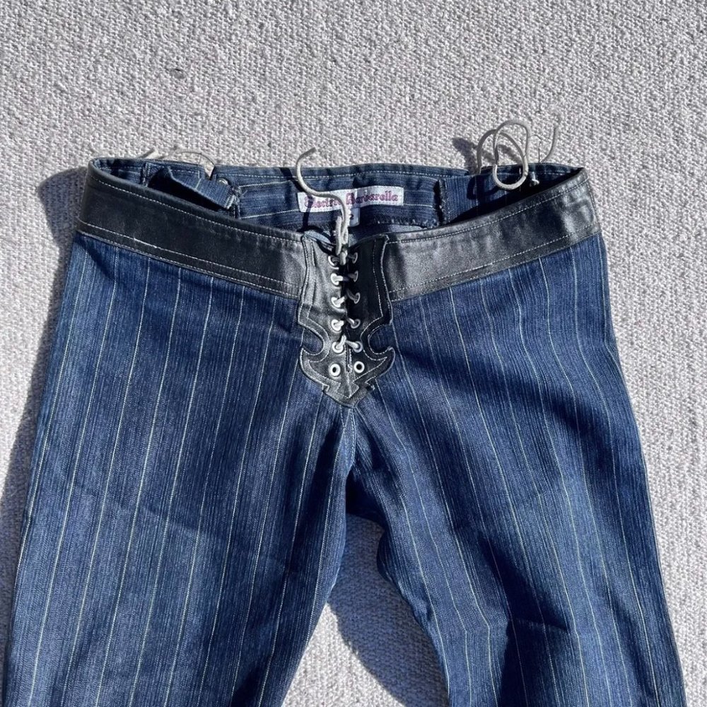 Electric Barbarella Y2K  Low Rise Pin Stripped Jeans